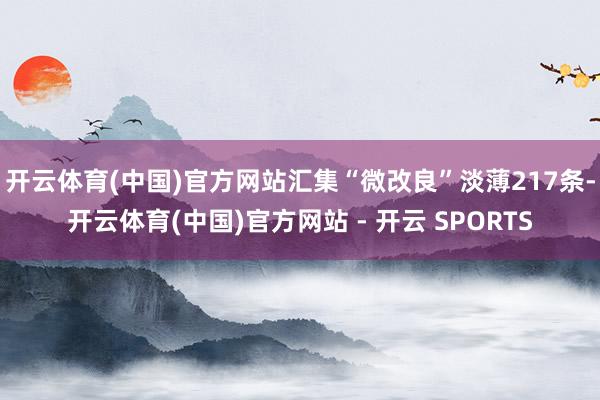 开云体育(中国)官方网站汇集“微改良”淡薄217条-开云体育(中国)官方网站 - 开云 SPORTS