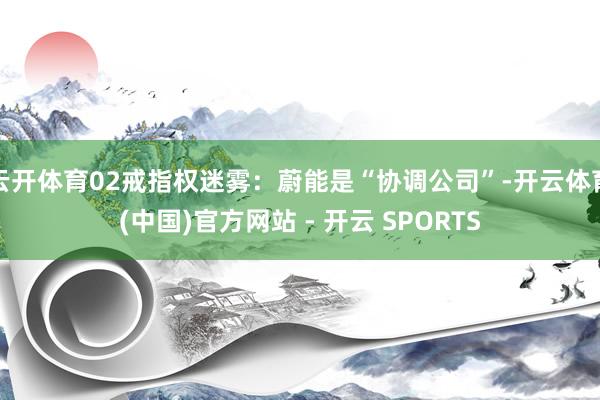 云开体育02戒指权迷雾：蔚能是“协调公司”-开云体育(中国)官方网站 - 开云 SPORTS