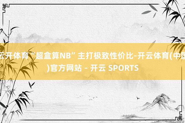 云开体育“超盒算NB”主打极致性价比-开云体育(中国)官方网站 - 开云 SPORTS